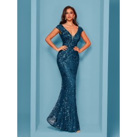 Elegant Beaded Mature Sleeveless Mermaid Dress for Summer Party Evening Formal High-End Luxury Bridesman Gown V Neck Wedding Sexy Tank Long Skirt